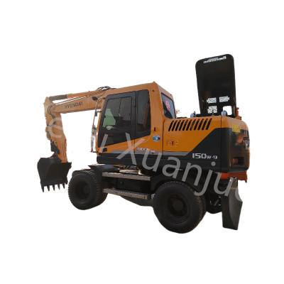 China Max Digging Depth 4850mm Used Hyundai Tire Excavator In Used Condition for sale