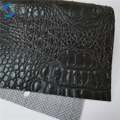 China Custom Synthetic PVC Leather Fabric Crocodile Skin Water Resistant Fabric For Bags for sale