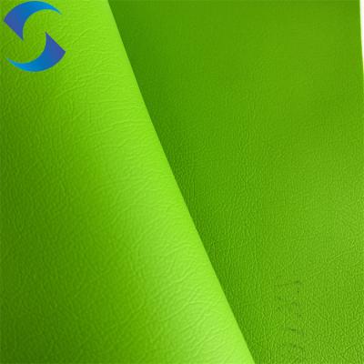 중국 100% Polyester PVC Synthetic Leather Fabric With 0.8mm Green For Sofa Seat Cover 판매용