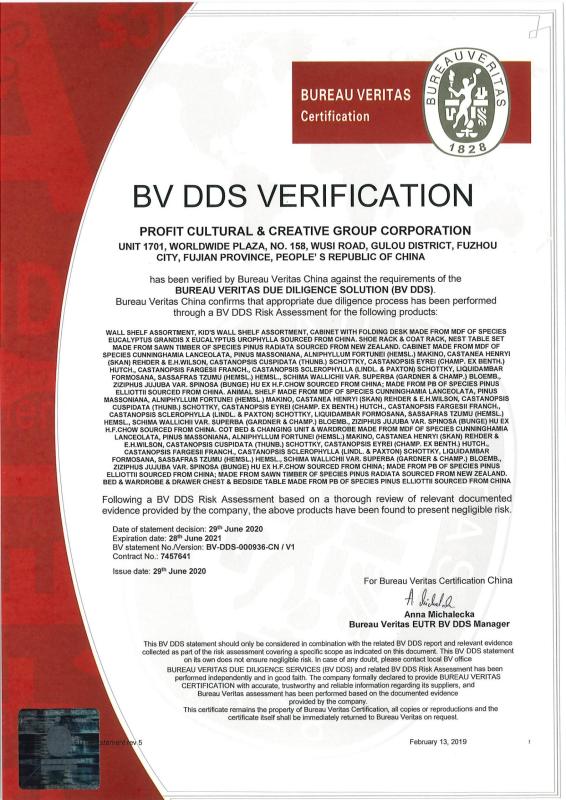 BV DDS VERIFICATION - Fujian commerclal trading co,LTD