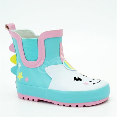 China Anti Impact Printed Rain Boots , ISO14001 Girls Ankle Rain Boots for sale