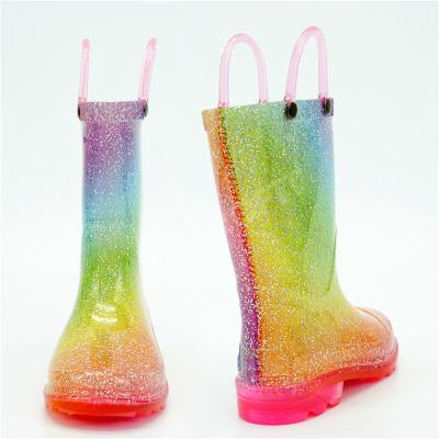 China Acid Resistant 28EU Kids Light Up Rain Boots With Heel Glow for sale
