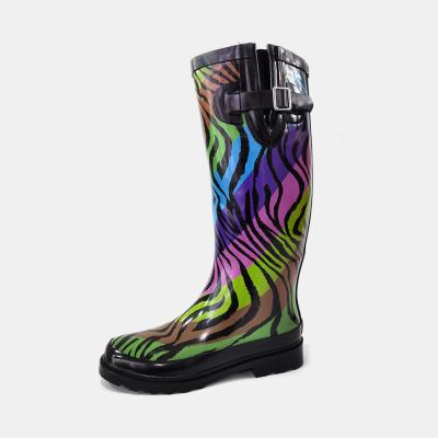 China Flexible Zebra Rubber Rain Boots , Wear Resistant Size 5 Rain Boots for sale