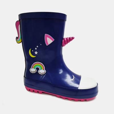 China Lightweight Waterproof 3D Unicorn Rainbow Boots for sale