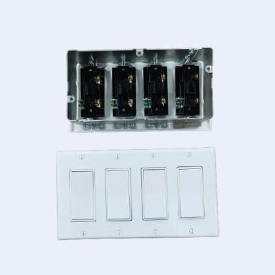 China RUFFIN Four Gang Wall Light Switch Plaster Ring Pre Fabrication for sale