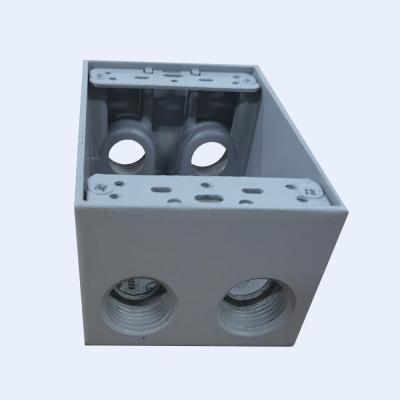 China 2x4 PVC Coated Junction Box Grey Color 4Holes 12 Holes NPT Threads for sale