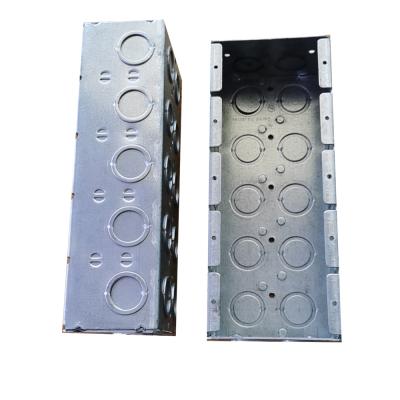 China 2 Gang 5 Gang Multi Gang Steel Conduit Box 1.60mm Thickness Pre Galvanized for sale
