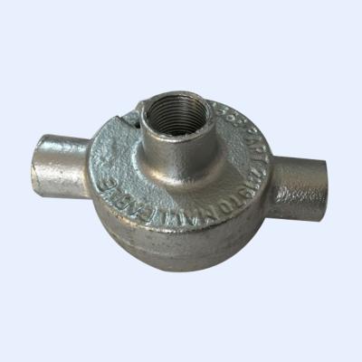 China 50mm Through Malleable Iron Outlet Circular Boxes 28MM Depth Metric Thread for sale