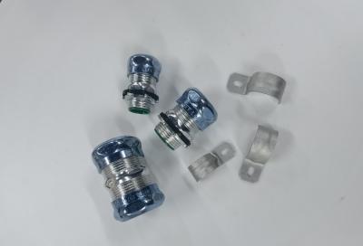 China Blue Steel Liquid Tight Connectors Zinc Plated For EMT Conduit Hot Dip for sale