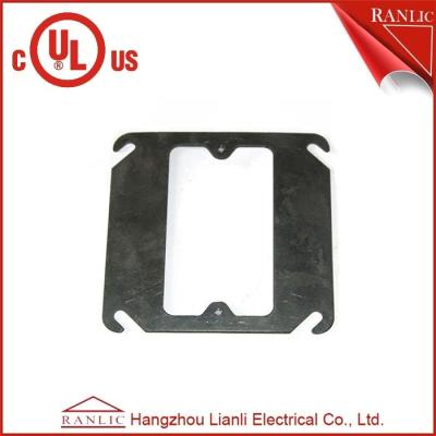 China Black Metal Conduit Box Steel One Gang Square Electrical Box Cover , E349123 for sale