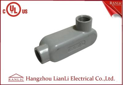 China UL Standard PVC Coated Aluminum LL Conduit Body With Screws , Gray color for sale