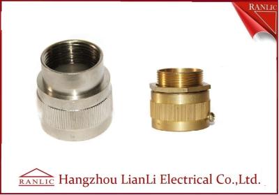 China Brass Male / Female Flexible Conduit Adaptor with Nickle Plated 20mm 25mm for sale