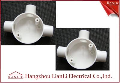 China Three Way Round PVC Electrical Conduit Junction Box BS4568 Custom Made for sale