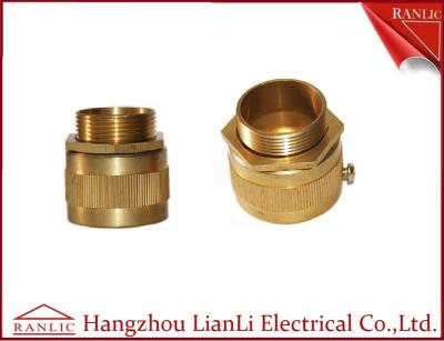 China 20mm 25mm Brass Flexible Conduit Adaptor With Screw Nickle Plated , ISO9001 listed for sale