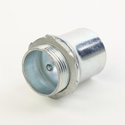 China Set Screw Type Steel EMT Connector UL Listed Electro Galvanized With Locknut for sale