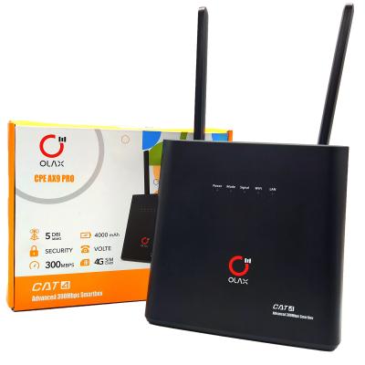 China Olax AX9 pro 4g Wireless Wifi Routers 4000mah LTE Cat4 300mbps With Sim Card en venta