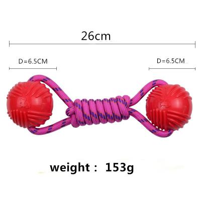China Elastic Bite Resistant Training Nylon Rope Dog Toy Spherical Molar Teeth Cleaning for sale