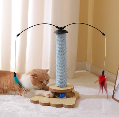 Китай Взаимодействующий кот Scratcher с отслеживать взаимодействующие игрушки вертикальное Scratcher для крытых котов продается