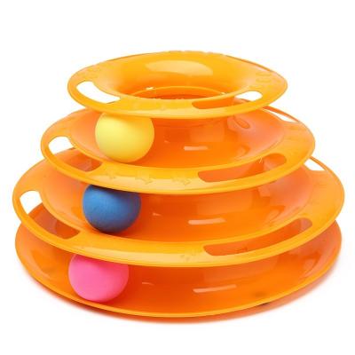 China Pet Three Layer Turntable Track Cat Toys Interactive for sale
