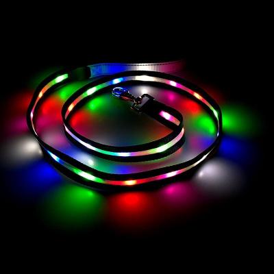 China USB Charging LED Pet Luminous Traction Rope Light Up Dog Lead Flash for sale