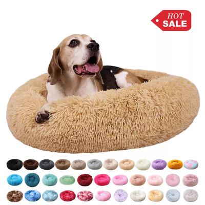 China Colorful Modern Anti Anxiety Soft Marshmallow Fluffy Dog Bed For  Small Pet for sale