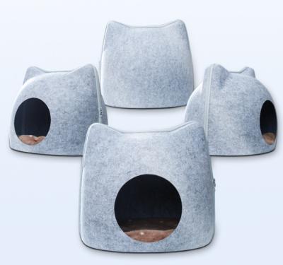 China Natural Wool Cat Cave Bed Eco-Friendly 40 Cm Cat Cave For Cats & Kittens for sale