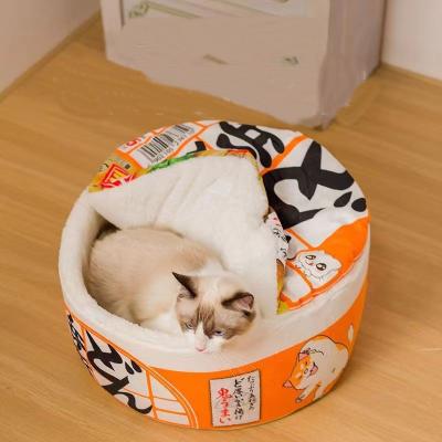 China Instant Noodle Bucket Dog House Small Cup Noodle Cat Bed Pet House Winter Warm Closed Round Cat House for sale