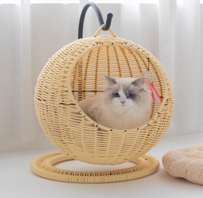 China Wicker Cat Cat Sling Bed Basket Swinging Pet House for sale