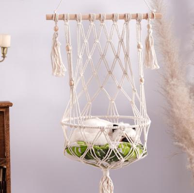 China Cat Swing Bed Cat Cage Cotton Rope Wicker Hanging Cat Bed for sale