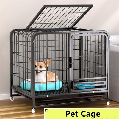 China Pet Dog Cage Small Medium-Sized Dog Crate In Bedroom Foldable Portable Indoor Household With Toilet Teddy Dog Cage Bold for sale