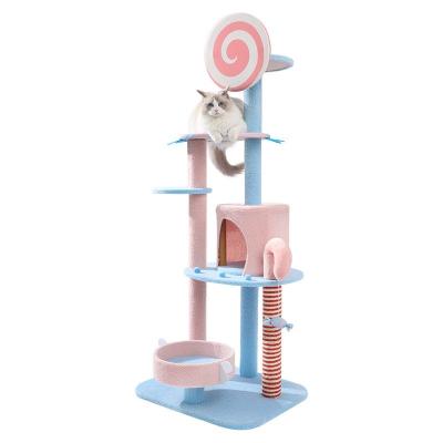 China Climbing Frame Cat Tree Nest Integration Large Cat Living Articles With Two Beds for sale