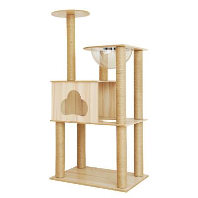 China Density Board Cat Tree With Hammock Outdoor Cat Scratching Tower for sale
