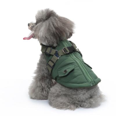 China Winter Pet Jacket Dog Clothes Traction Zipper Pattern Stay Warm for sale