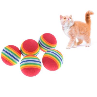 China Interactive Elastic Material Rainbow Ball Pets Toy Silently Teasing Cats for sale