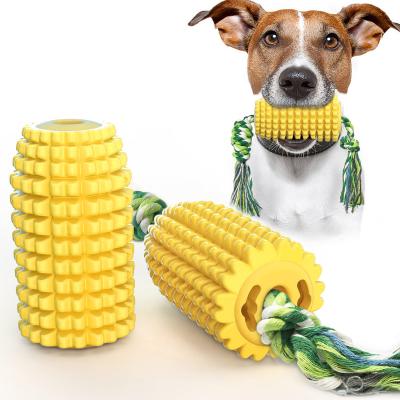 China Pet Teeth Grinding Resistant Tooth Cleaning Toothbrush Corn Strap Dog Toy for sale