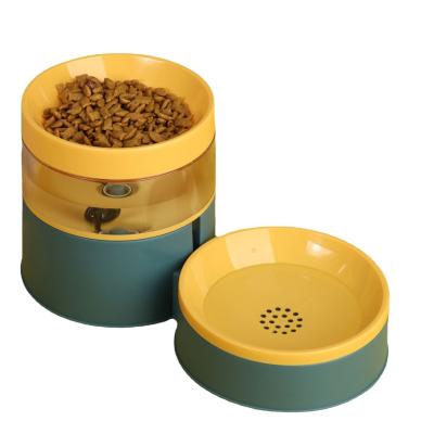 China Color Contrast Automatic Feeder Machine Increase Neck Guard Water And Food Dual Purpose Dog Food Bowl for sale