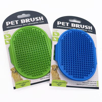China Pet TPR Bath Brush Dog Wet And Dry Bath Massage Brush Cat Cleaning Shampoo Glove for sale