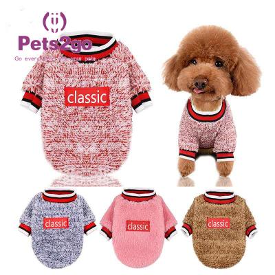 China Fashion Focus On Pet Dog Clothes Knitwear Dog Sweater Soft Thickening Warm Pup Dogs Shirt Winter Pu Pets Wearing Clothes for sale