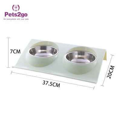 China Ceramic Silicone 37.5X20X7mm Pet Feeder Bowls for sale