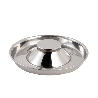 China Eating Anti Choking 1000ml Stainless Steel Slow Feeder Bowl for sale