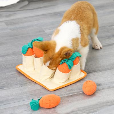 China Bite Resistant Pull Out Radish Fleece Felt Dog Sniff Toy for sale