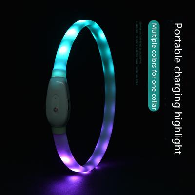 China Pet Products ABS Led Dog Collar Rechargeable 40X2cm for sale