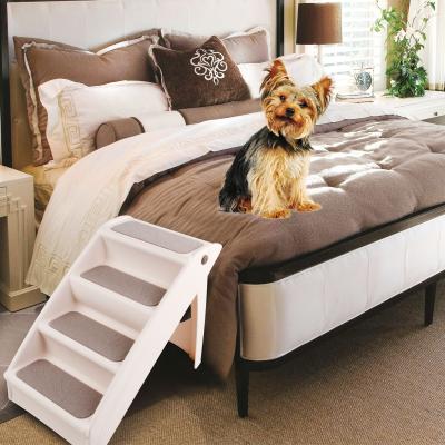 China Four Section Foldable Plastic 43x14x80cm Dog Ramp High Bed Non Slip for sale