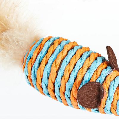 China Feather Teaser Cat Toy Wand With Wand Kitten Playing 42x7x5cm for sale