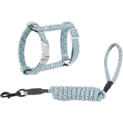 China Adjustable Cat Harness Leash Set Anti Break Traction Cat Walking Products for sale