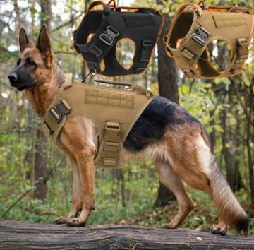 China Plastic Tactical Dog Harness For Hiking Training Brown for sale