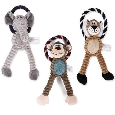 China New Pet Toy Dog Plush Bite Accompany Toy Vent Cartoon Monkey Lion for sale