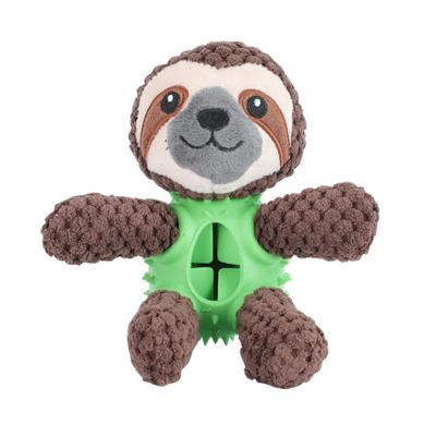 China Interactive Sloth Cloth Plush Dog Toy Puzzle Missing Food Teeth Cleaning for sale