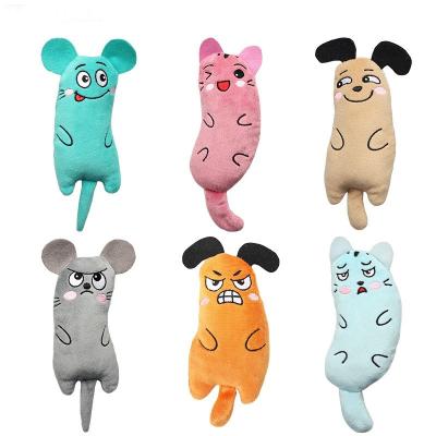 China Mint Plush Self Hi Molar Cleaning Interactive Thumb Toy For Pet Cat for sale