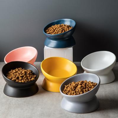 China Single Raised Dog Feeder Raised Ceramic Dog Bowls for sale